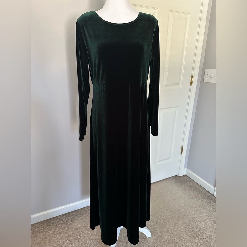 Kristen Jeffries Velvet Maxi Dress, Emerald Green, size 12